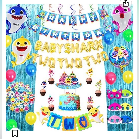 Baby Shark Birthday Party Decorations Supplies Kit, Baby Shark - Picture 1 of 5